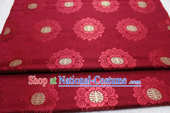 Chinese Mongolian Robe Classical Pattern Design Red Brocade Asian Traditional Tapestry Material DIY Satin Damask Drama Silk Fabric