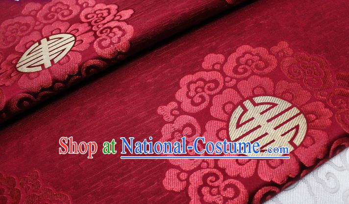 Chinese Mongolian Robe Classical Pattern Design Red Brocade Asian Traditional Tapestry Material DIY Satin Damask Drama Silk Fabric