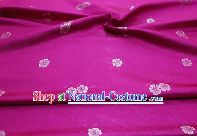 Chinese Classical Blossom Pattern Design Rosy Brocade Silk Fabric DIY Satin Damask Asian Traditional Qipao Dress Tapestry Material