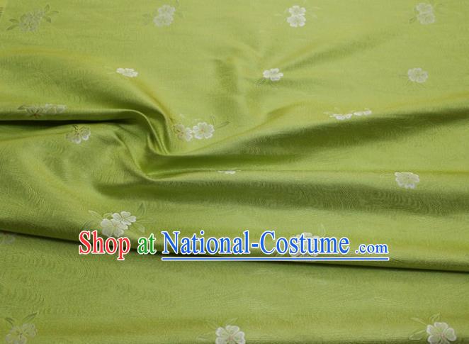 Chinese Classical Blossom Pattern Design Light Green Brocade Silk Fabric DIY Satin Damask Asian Traditional Qipao Dress Tapestry Material