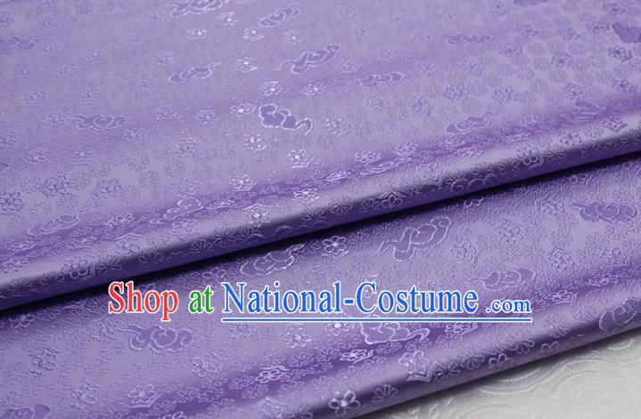 Chinese Classical Cloud Blossom Pattern Design Purple Brocade Mongolian Robe Asian Traditional Tapestry Material Silk Fabric DIY Satin Damask