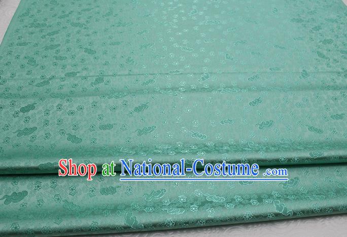 Chinese Classical Cloud Blossom Pattern Design Green Brocade Mongolian Robe Asian Traditional Tapestry Material Silk Fabric DIY Satin Damask