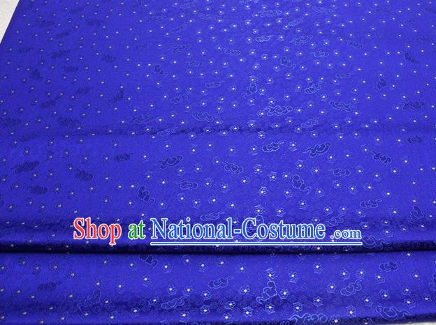 Chinese Classical Cloud Blossom Pattern Design Royalblue Brocade Mongolian Robe Asian Traditional Tapestry Material Silk Fabric DIY Satin Damask