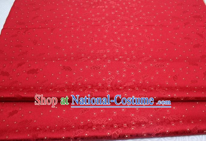 Chinese Classical Cloud Blossom Pattern Design Red Brocade Mongolian Robe Asian Traditional Tapestry Material Silk Fabric DIY Satin Damask