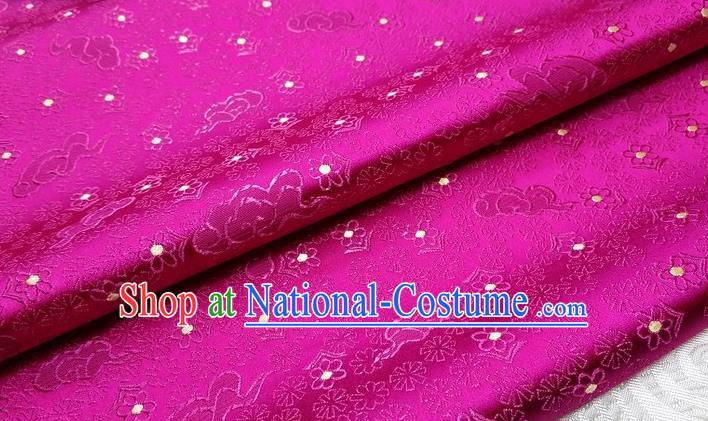 Chinese Classical Cloud Blossom Pattern Design Rosy Brocade Mongolian Robe Asian Traditional Tapestry Material Silk Fabric DIY Satin Damask