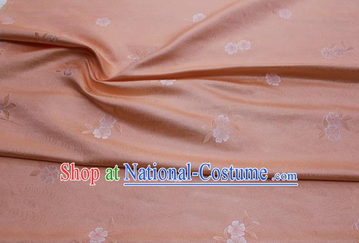 Chinese Classical Blossom Pattern Design Peach Pink Brocade Silk Fabric DIY Satin Damask Asian Traditional Qipao Dress Tapestry Material