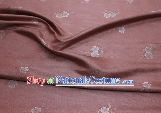 Chinese Classical Blossom Pattern Design Brownish Pink Brocade Silk Fabric DIY Satin Damask Asian Traditional Qipao Dress Tapestry Material