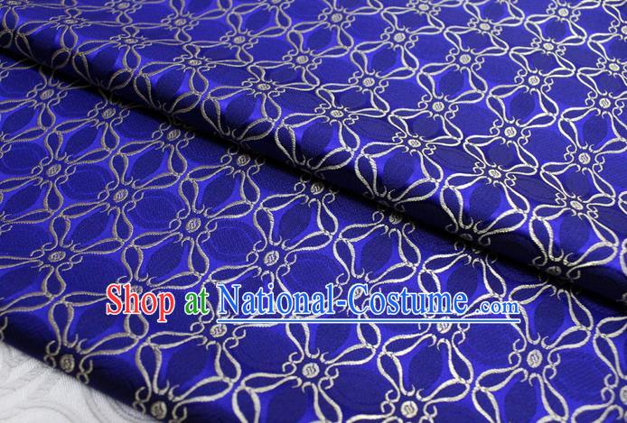 Chinese Mongolian Robe Classical Pattern Design Royalblue Brocade Asian Traditional Tapestry Material DIY Satin Damask Silk Fabric