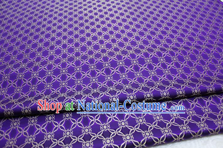 Chinese Mongolian Robe Classical Pattern Design Purple Brocade Asian Traditional Tapestry Material DIY Satin Damask Silk Fabric