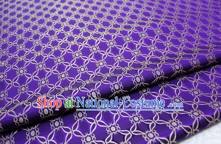 Chinese Mongolian Robe Classical Pattern Design Purple Brocade Asian Traditional Tapestry Material DIY Satin Damask Silk Fabric