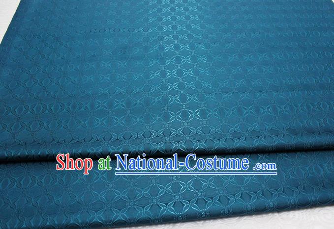 Chinese Mongolian Robe Classical Pattern Design Teal Brocade Asian Traditional Tapestry Material DIY Satin Damask Silk Fabric