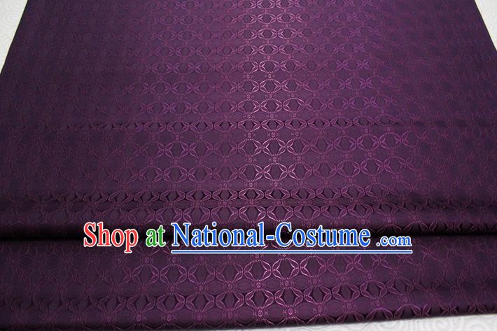 Chinese Mongolian Robe Classical Pattern Design Deep Purple Brocade Asian Traditional Tapestry Material DIY Satin Damask Silk Fabric