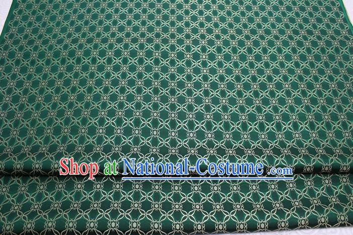 Chinese Mongolian Robe Classical Pattern Design Deep Green Brocade Asian Traditional Tapestry Material DIY Satin Damask Silk Fabric