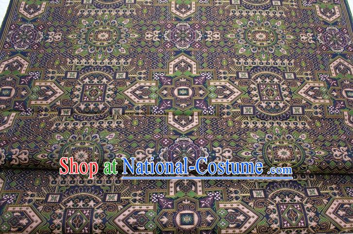 Chinese Classical Pattern Design Navy Nanjing Brocade Asian Traditional Tapestry Mongolian Robe Material DIY Satin Damask Silk Fabric