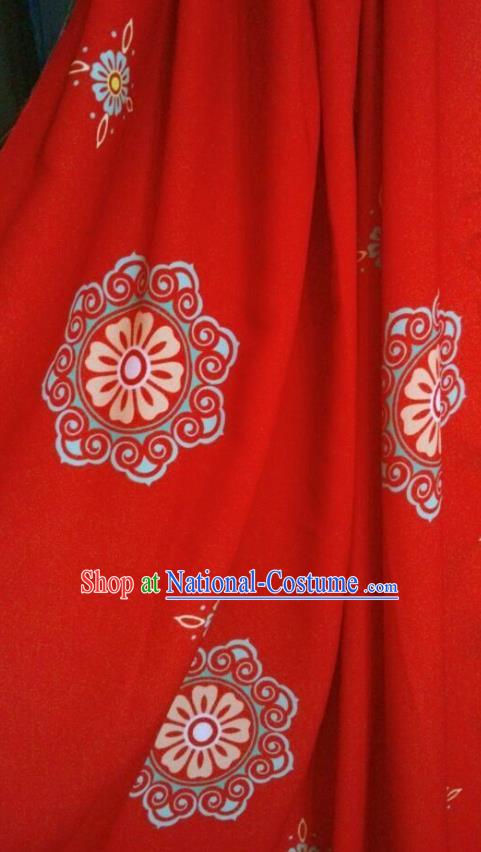 Top Quality Chinese Classical Pattern Red Cotton Material Asian Traditional Curtain Cloth Fabric