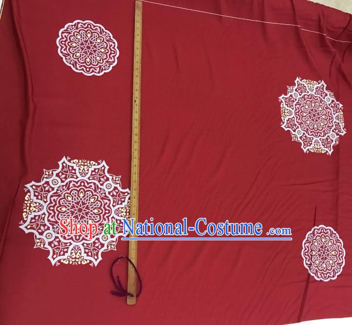 Chinese Hanfu Dress Traditional Pattern Design Red Crepe Fabric Silk Material Traditional Asian Linen Tapestry