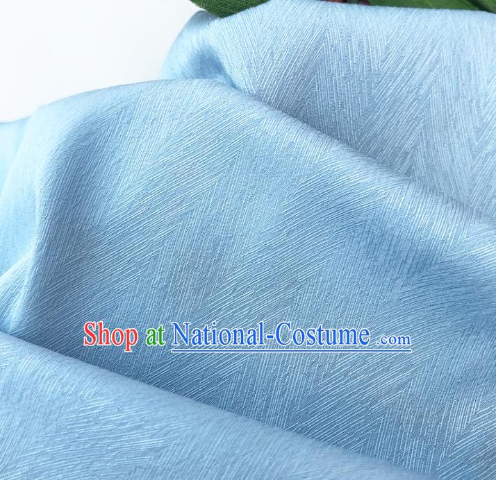 Top Quality Chinese Light Blue Satin Fabric Traditional Asian Hanfu Dress Cloth Silk Material Traditional Jacquard Tapestry