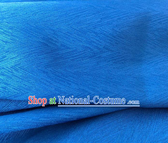 Top Quality Chinese Royalblue Satin Fabric Traditional Asian Hanfu Dress Cloth Silk Material Traditional Jacquard Tapestry