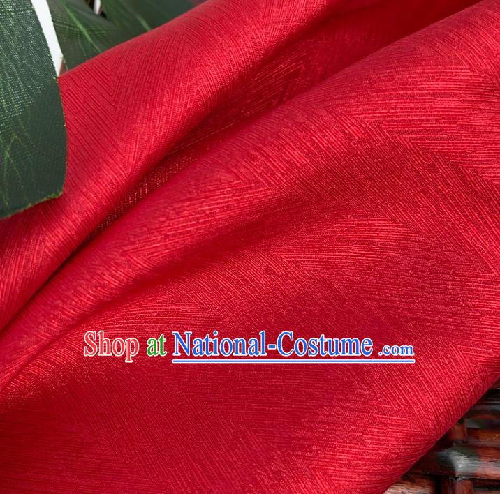 Top Quality Chinese Red Satin Fabric Traditional Asian Hanfu Dress Cloth Silk Material Traditional Jacquard Tapestry