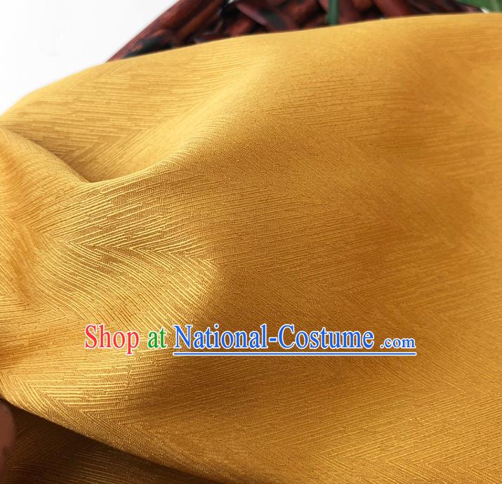 Top Quality Chinese Yellow Satin Fabric Traditional Asian Hanfu Dress Cloth Silk Material Traditional Jacquard Tapestry