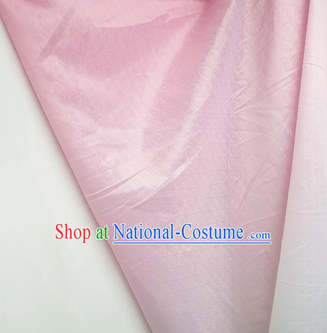 Top Quality Chinese Classical Androsace Pattern Pink Satin Fabric Traditional Asian Hanfu Dress Jacquard Cloth Silk Material Traditional Tapestry