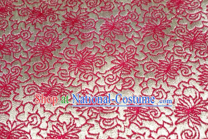 Chinese Classical Sesame Flower Pattern Design Red Brocade Fabric Asian Traditional Tapestry Material DIY Satin Cloth Damask