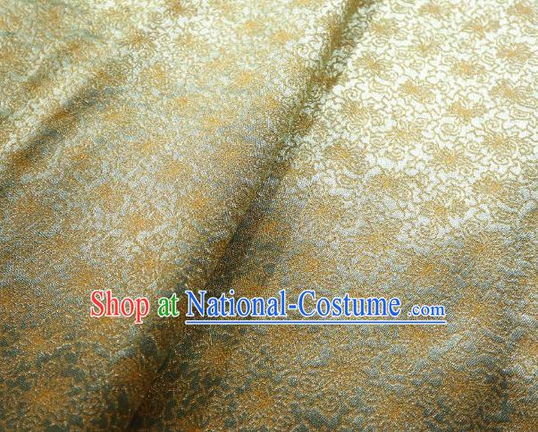 Chinese Classical Sesame Flower Pattern Design Golden Brocade Fabric Asian Traditional Tapestry Material DIY Satin Cloth Damask