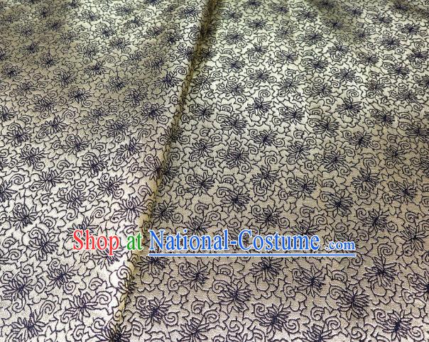 Chinese Classical Sesame Flower Pattern Design Black Brocade Fabric Asian Traditional Tapestry Material DIY Satin Cloth Damask