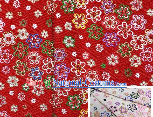 Top Quality Japanese Kimono Classical Pattern Tapestry Satin Material Asian Traditional Cloth Red Brocade Nishijin Fabric