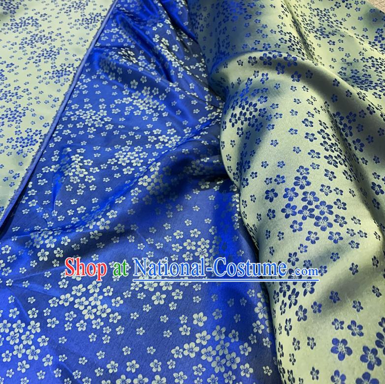 Chinese Classical Plum Pattern Deep Blue Watered Gauze Asian Top Quality Silk Material Hanfu Dress Fabric Cloth Cheongsam Brocade