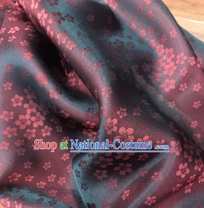 Chinese Classical Plum Blossom Pattern Dark Red Watered Gauze Asian Top Quality Silk Material Hanfu Dress Fabric Cloth Cheongsam Brocade