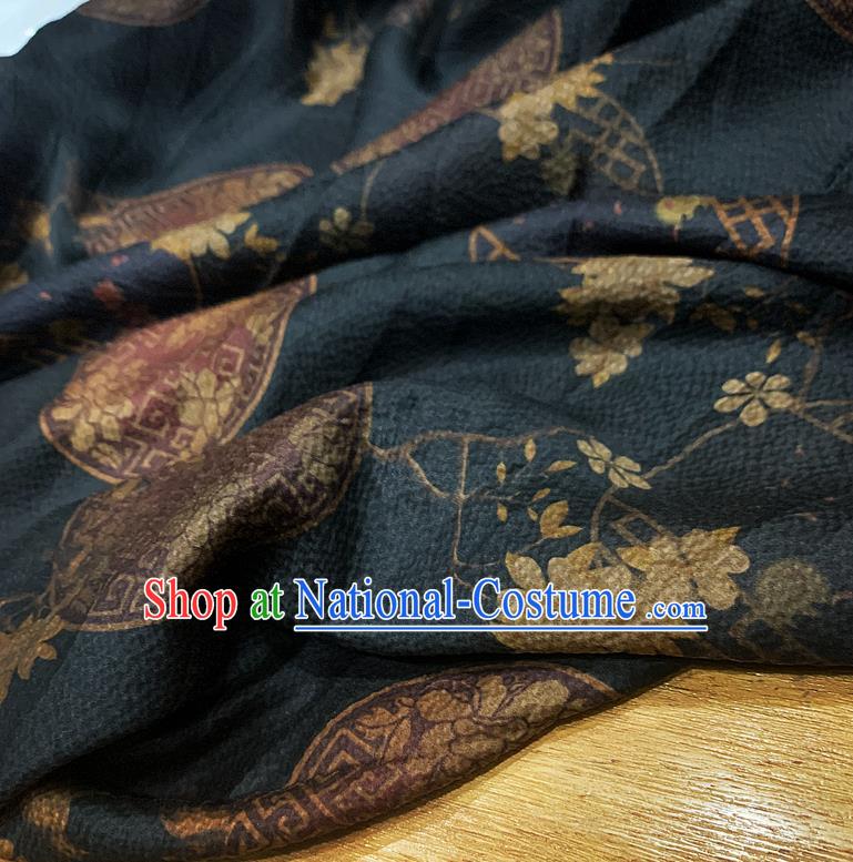 Chinese Classical Pattern Black Watered Gauze Asian Top Quality Silk Material Hanfu Dress Brocade Fabric Cheongsam Cloth