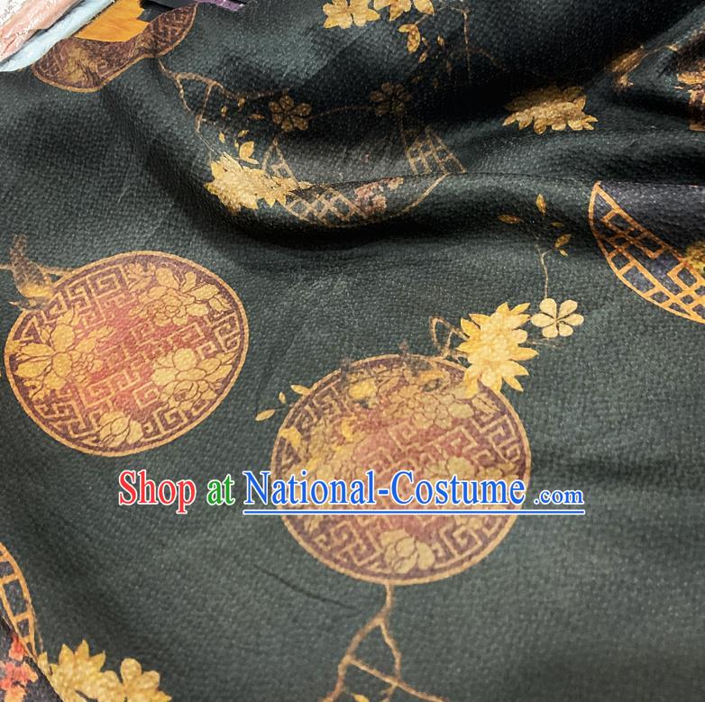 Chinese Classical Pattern Black Watered Gauze Asian Top Quality Silk Material Hanfu Dress Brocade Fabric Cheongsam Cloth