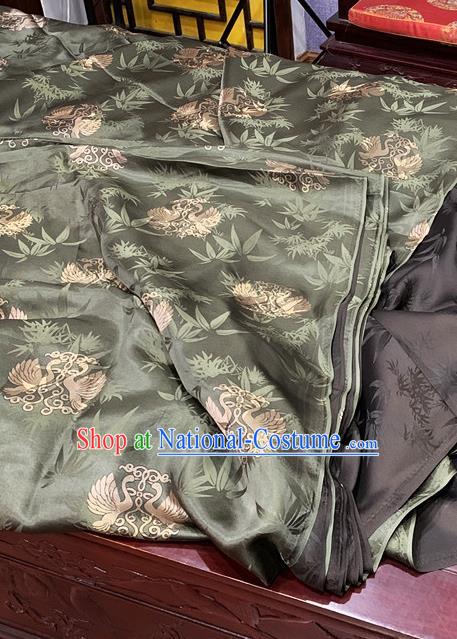 Chinese Classical Swan Pattern Grey Watered Gauze Asian Top Quality Silk Material Hanfu Dress Brocade Fabric Cheongsam Cloth