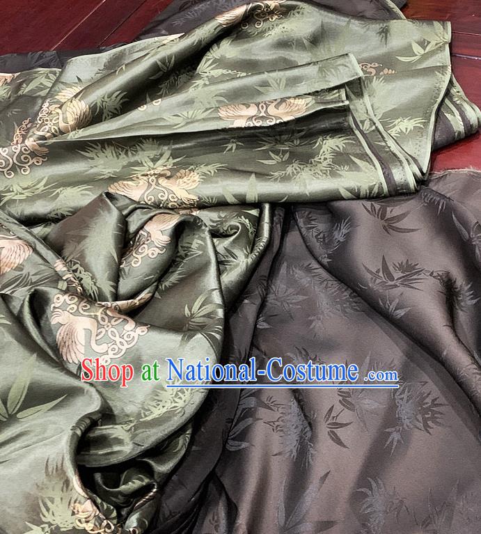 Chinese Classical Swan Pattern Grey Watered Gauze Asian Top Quality Silk Material Hanfu Dress Brocade Fabric Cheongsam Cloth