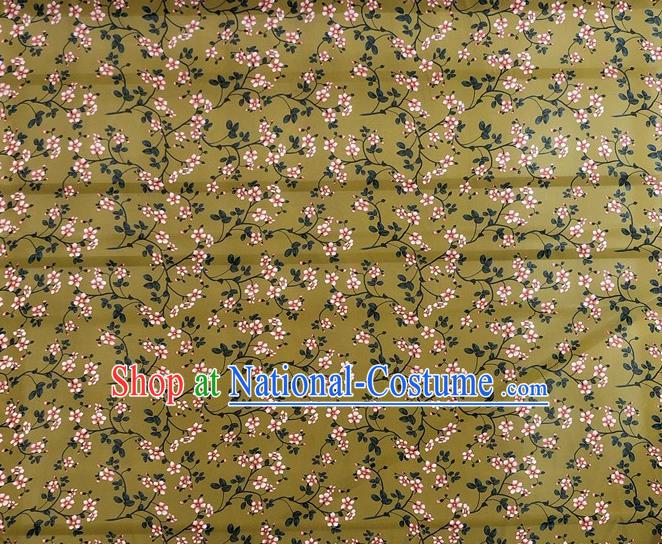 Chinese Classical Peach Blossom Pattern Ginger Watered Gauze Asian Top Quality Silk Material Hanfu Dress Brocade Cheongsam Cloth Fabric