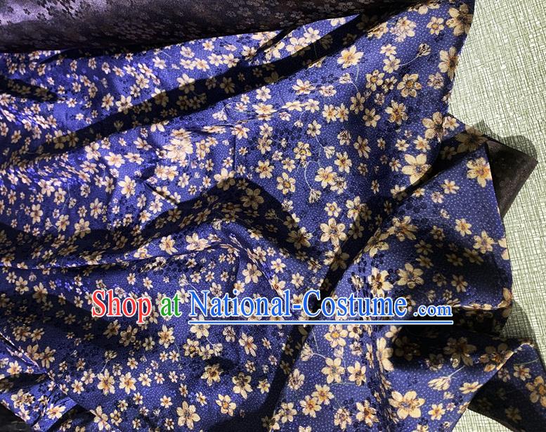 Chinese Classical Blossom Pattern Blue Watered Gauze Asian Top Quality Silk Material Hanfu Dress Cloth Cheongsam Brocade Fabric