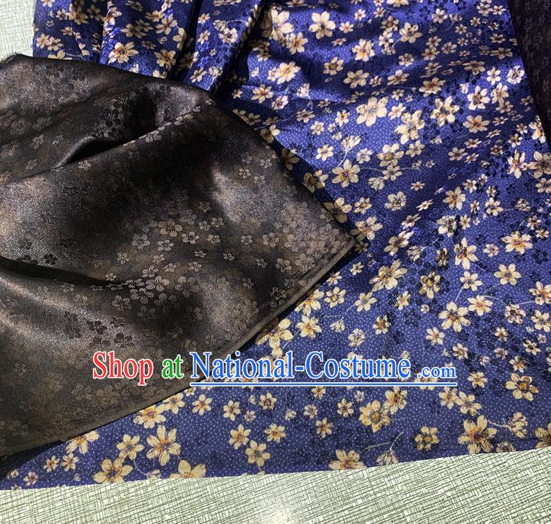 Chinese Classical Blossom Pattern Blue Watered Gauze Asian Top Quality Silk Material Hanfu Dress Cloth Cheongsam Brocade Fabric