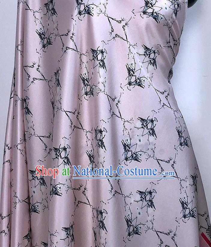 Chinese Classical Bouquet Pattern Pink Watered Gauze Asian Top Quality Silk Material Hanfu Dress Brocade Cheongsam Cloth Fabric