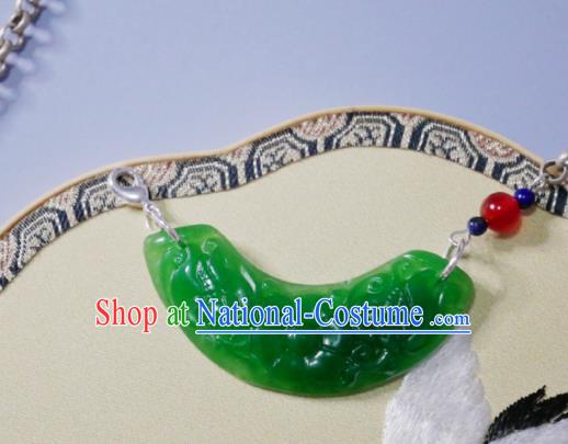 Chinese Handmade Jade Necklace Traditional Hanfu Jewelry Accessories Song Dynasty Queen Beads Necklet for Women