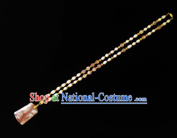 Chinese Handmade Necklace Traditional Hanfu Jewelry Accessories Pearls Necklet for Women