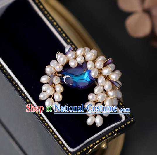 Top Grade Classical Pearls Brooch Accessories Handmade Sweater Breastpin for Women