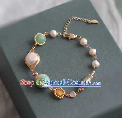 Baroque Handmade Jade Jewelry Accessories European Novel Design Pearls Bracelet for Women