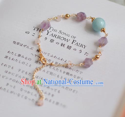 Baroque Handmade Purple Stone Jewelry Accessories European Novel Design Bracelet for Women