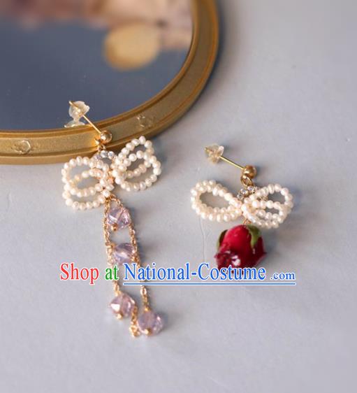 Princess Handmade Pearls Tassel Earrings Classical Irregular Eardrop Jewelry Accessories for Women