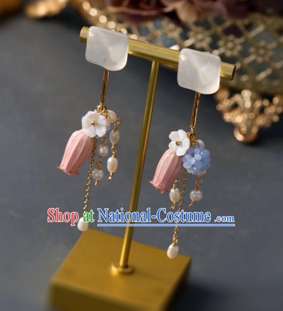 Princess Handmade Convallaria Long Tassel Earrings Classical Eardrop Jewelry Accessories for Women