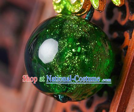 Traditional Chinese Green Phoenix Ear Accessories Handmade Eardrop National Cheongsam Earrings for Women