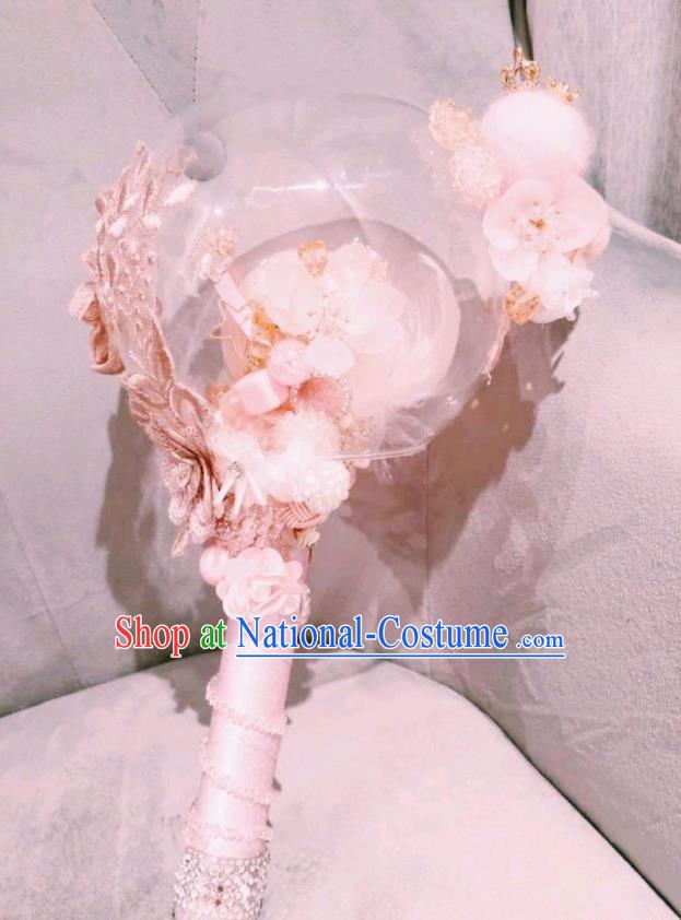 Baroque Princess Pink Bridal Bouquet Handmade Wedding Accessories Photography Prop Scepter for Women