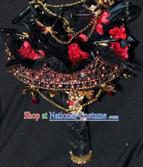 Baroque Princess Black Bridal Bouquet Handmade Wedding Accessories Photography Prop Darkness Flowers for Women