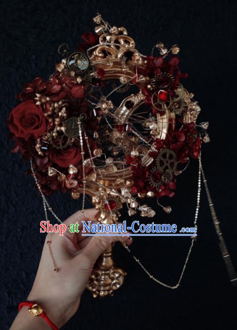 Baroque Princess Court Bridal Bouquet Handmade Wedding Accessories Photography Prop Red Rose Flowers for Women